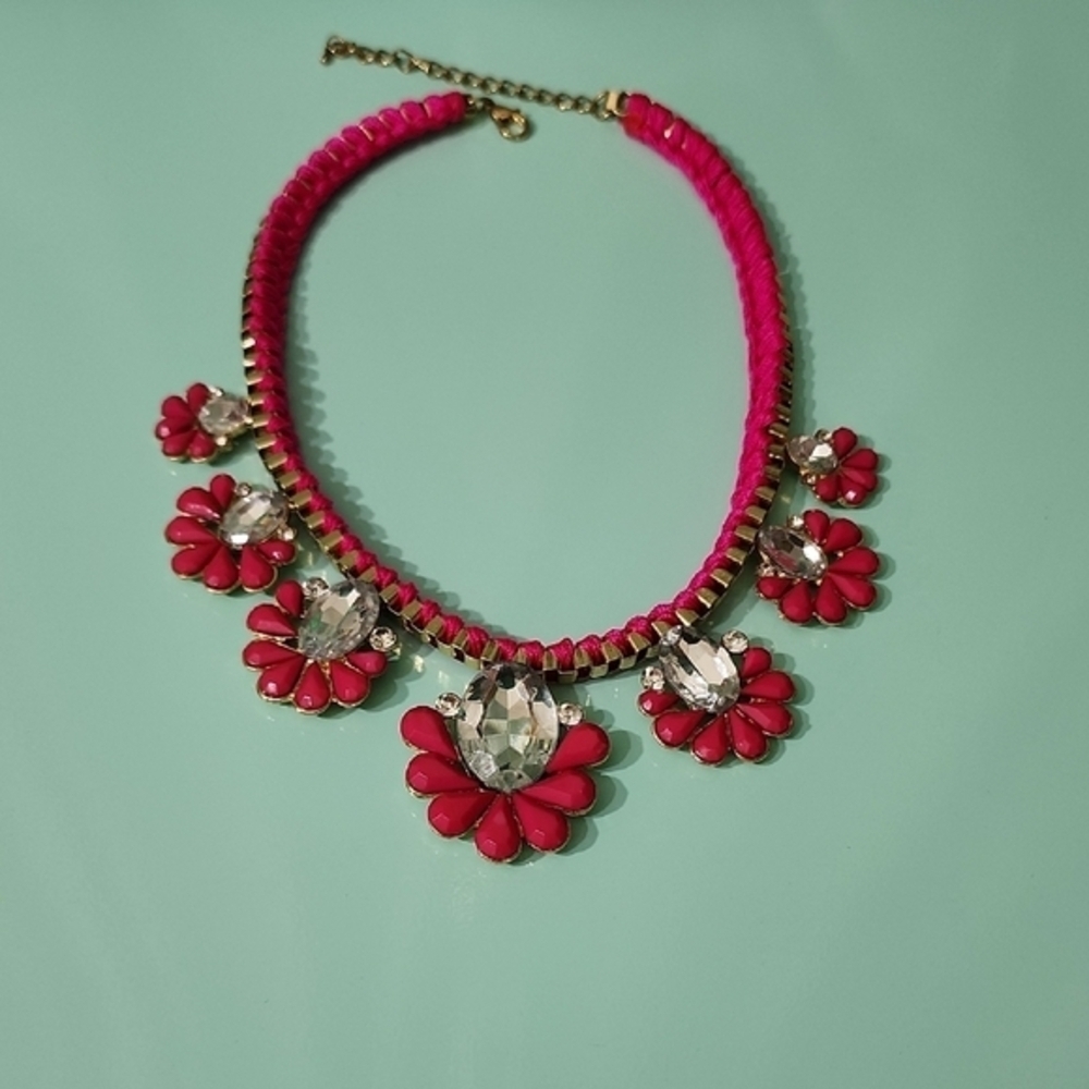 Pink Floral Statement Necklace